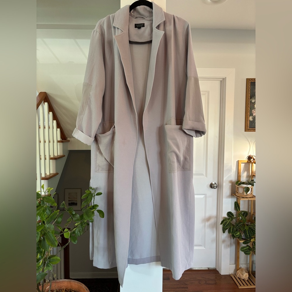 Topshop Gray Lightweight Fall/Spring Coat - Size 4